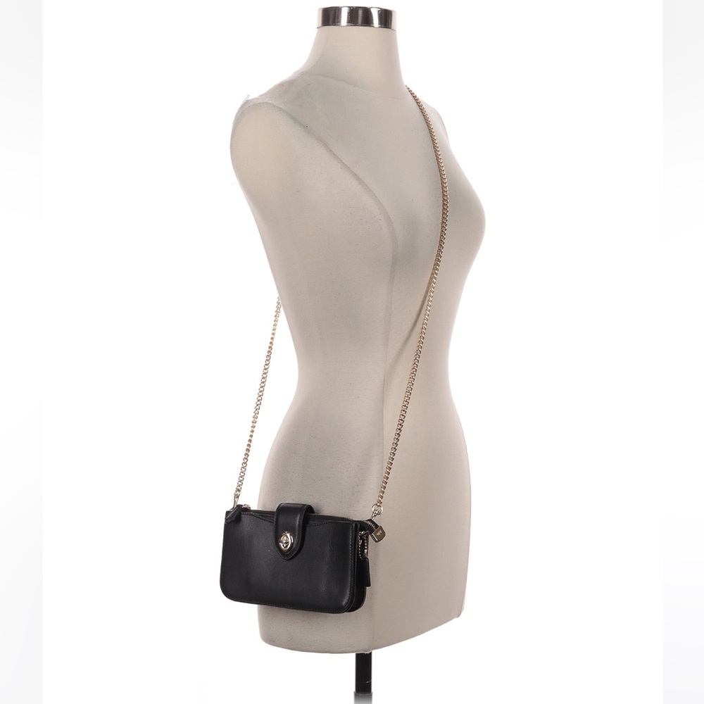 Coach slim turnlock wallet/bag with gold chain crossbody - Picture 3 of 4